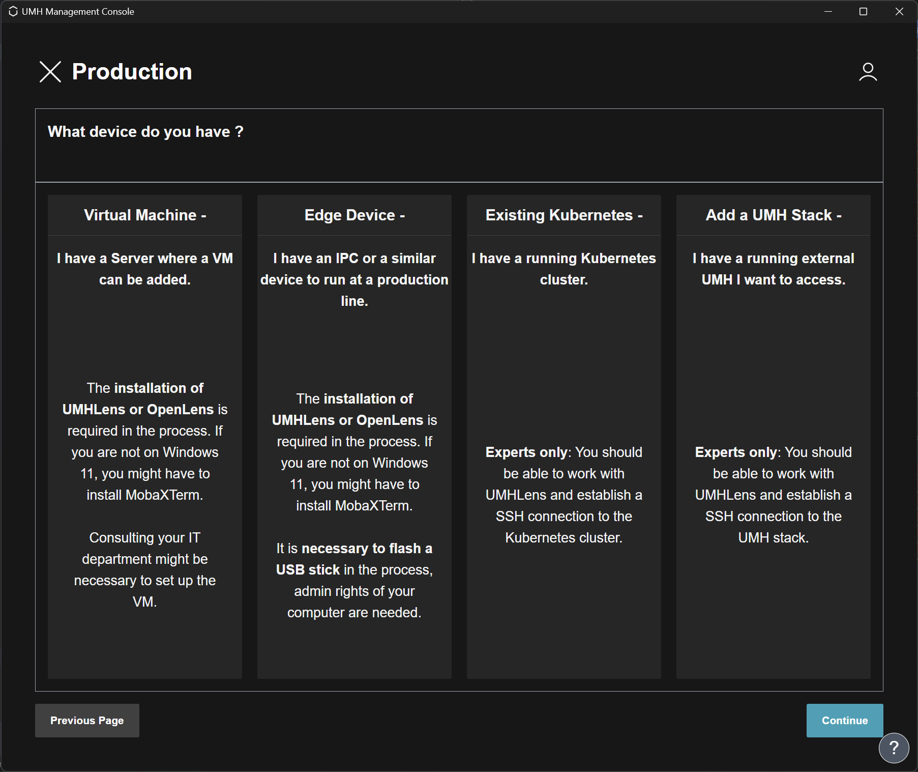 Production environment