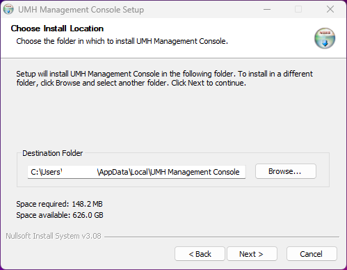 The installation wizard
