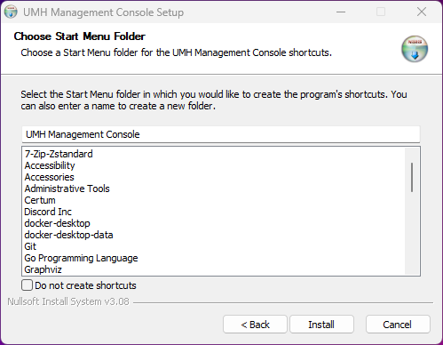 The installation wizard
